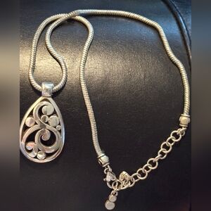 Brighton Tear Drop Scroll Pendent Necklace, Brighton Dust Bag included